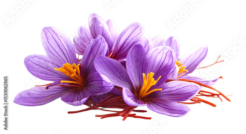 Harvesting saffron blooms in the field culinary delights nature's beauty isolated on transparent background