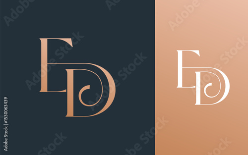 Initial letter ED DE logo design vector illustration for couple, wedding, and business