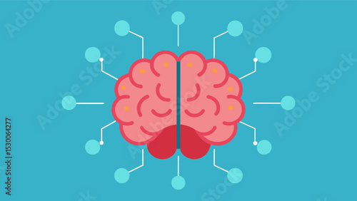 Detailed illustration of a degenerating frontal lobe exhibiting deterioration of decisionmaking abilities and emotional control.. Vector illustration