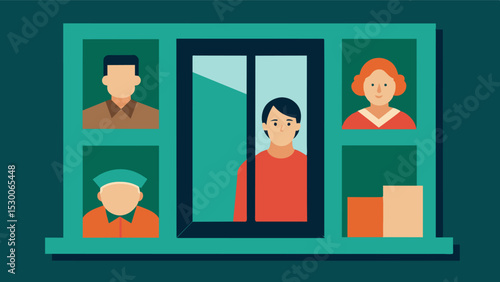 A Window Into the Past Using old photographs and family memorabilia to prompt memory and aid in the interview of an elderly individual with dementia.. Vector illustration