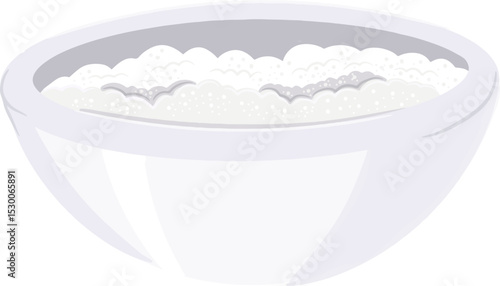 Porridge bowl hand drawn isolated on white