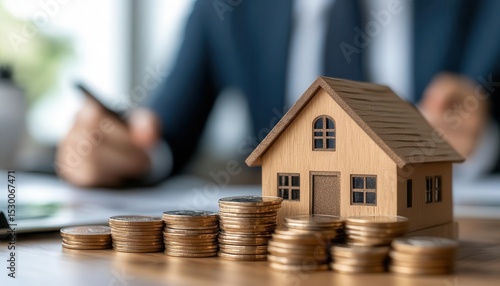 Wallpaper Mural A real estate agent discussing property investment with clients in an office, Real Estate, Professional and engaging Torontodigital.ca