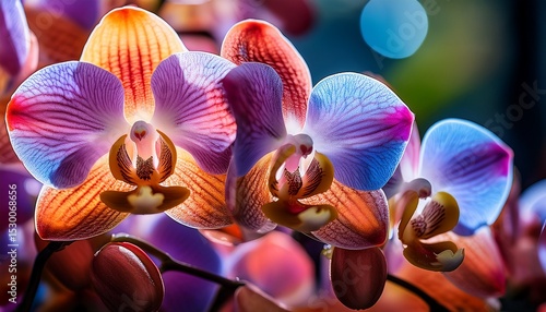 vibrant spring orchid macro photography close up of colorful blossoms