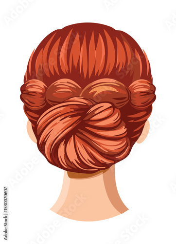 Multi-Looped Low Bun Hairstyle