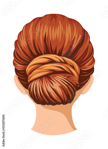 Elegant Looped Bun Hairstyle Illustration