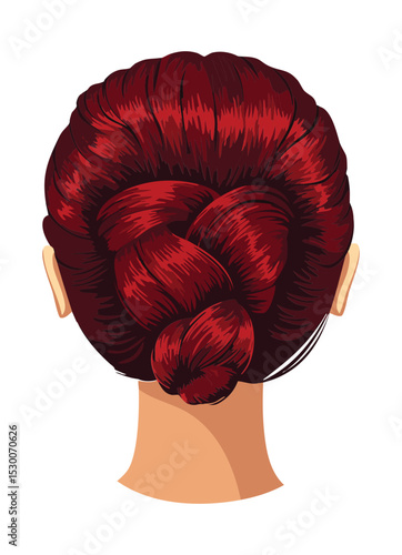 Elegant Reddish Twisted Bun Hairstyle