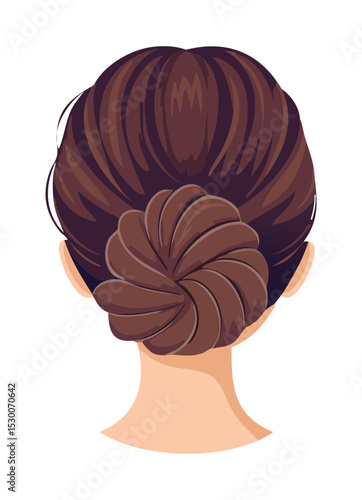 Intricate Brown Braided Low Bun
