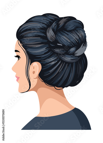 Woman with Messy Side Bun Profile