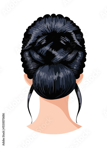 Voluminous Black Textured Updo Hairstyle