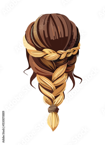  Brown Braided Hair Tied Back Style