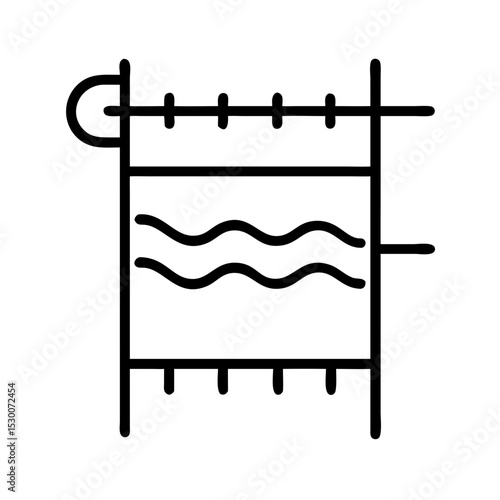 Manual loom illustration in minimalist line art style