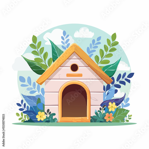 Charming Dog House Illustration A Cozy Home for Your Canine Companion