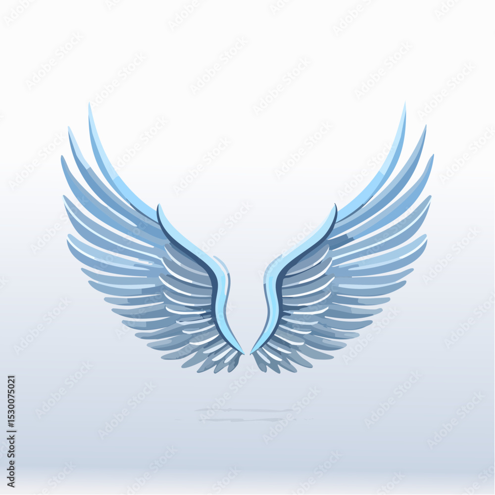 Fototapeta premium Elegant Pair of Light Blue Wings Vector Graphic Illustration
