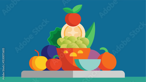 Sculpting with food Use fruits vegetables and other edible materials to create sculptures. This project engages the senses of touch and taste as well as promotes healthy eating. Vector illustration