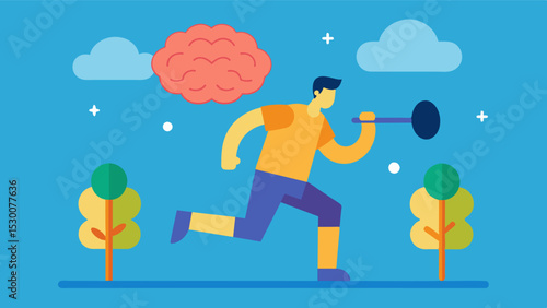 Exploring the role of physical exercise in maintaining a healthy brain and minimizing the risk of neurodegenerative diseases in our workout and cognition workshop.. Vector illustration