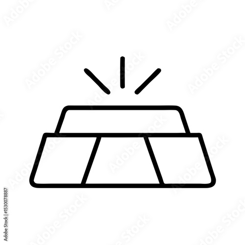 Metal ingot symbol in minimalistic design with clean lines  