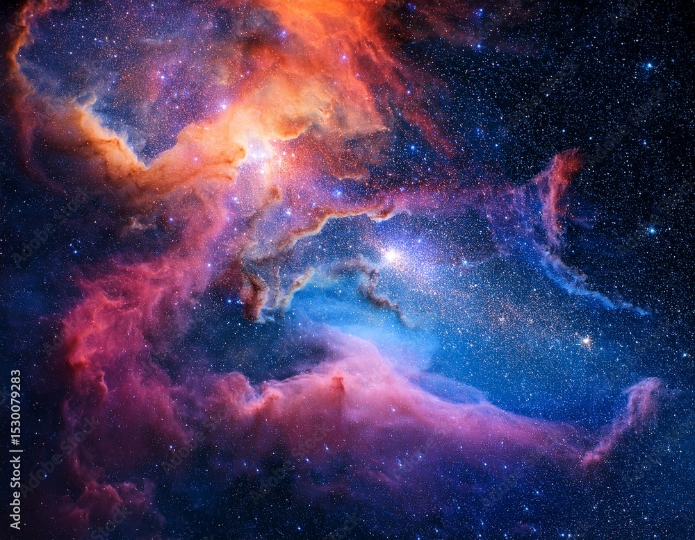 stunning cosmic view of colorful nebulae in deep space stunning cosmic view of colorful nebulae in deep space