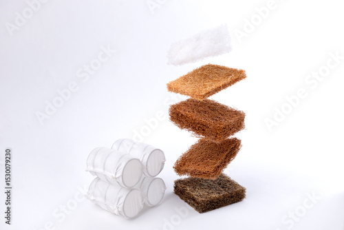 Wallpaper Mural Levitation of mattress layers made from natural, firm materials such as sisal agave, coconut husk, coconut and horsehair blend. Torontodigital.ca