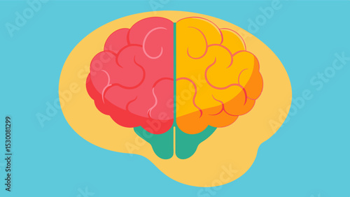 Illustration of a healthy parietal lobe responsible for sensory information processing and spatial awareness.. Vector illustration