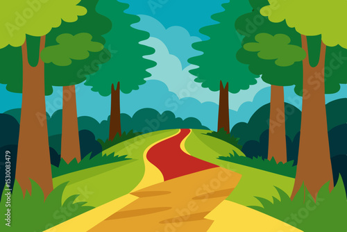 Enchanting Trail Animation Video Background Leading into Forest Vector