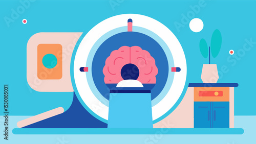 MRI machines are not only limited to brain imaging but can also be used to diagnose diseases and injuries in other areas of the body including the spine joints and soft tissues.. Vector illustration