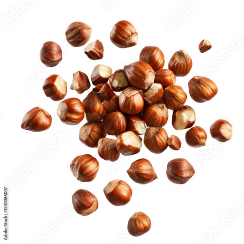 Wallpaper Mural Hazelnuts falling against a colorful striped background a delicious autumn harvest Torontodigital.ca