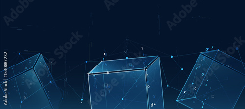 Blockchain technology. Digital sharing data connection network with cryptocurrency concept