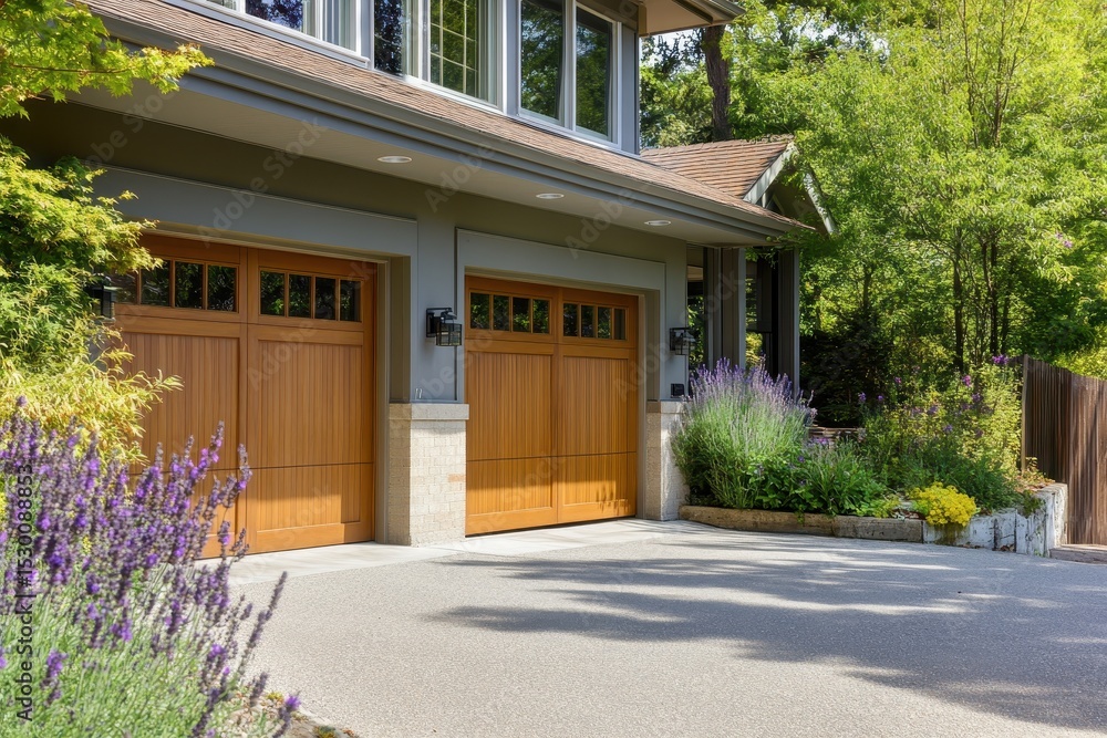 custom made wallpaper toronto digitalConcrete Driveways. Exterior of House with Covered Parking and Wooden Garage Doors