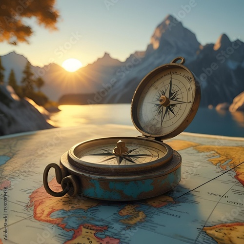 compass and map