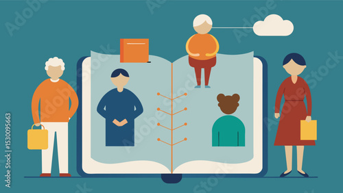 The journal is passed down through generations a way for family members to understand their loved ones journey with Parkinsons.. Vector illustration