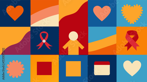 Alzheimers Patchwork This quilt is created with fabrics that hold special significance to someone diagnosed with Alzheimers disease. Despite fading memories each square represents. Vector illustration