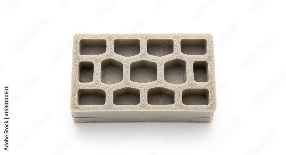 Rectangular Concrete Block With Multiple Grid Like Holes Providing Structure and Support Material Rectangular Concrete Block With Multiple Grid Like Holes Providing Structure and Support Material