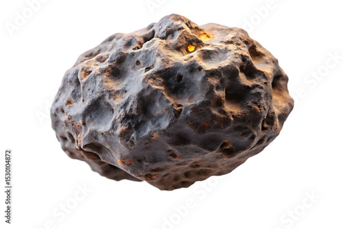Obraz na płótnie A meteorite isolated - on - a - white background PNG. GENERATIVE AI