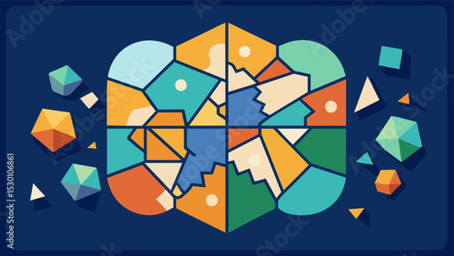 Like a mosaic a memory board is made up of broken pieces of our experiences that come together to create a beautiful and meaningful whole.. Vector illustration