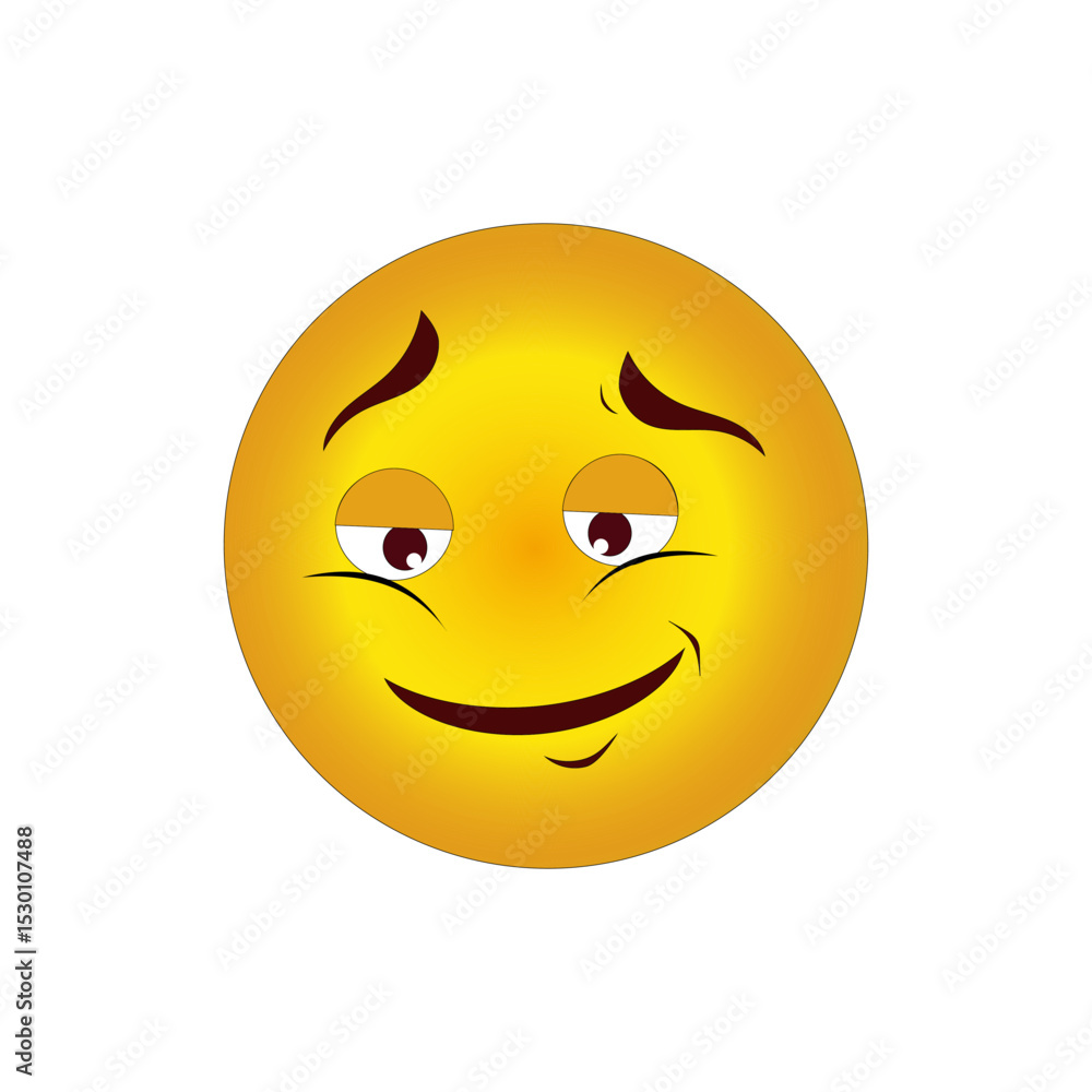 Fototapeta premium Smiley vector icon. Wink face shape. Yellow color design. White background symbol.
