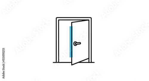 An open door with a simple and modern design, showcasing a sense of possibility and inviting viewers to step through