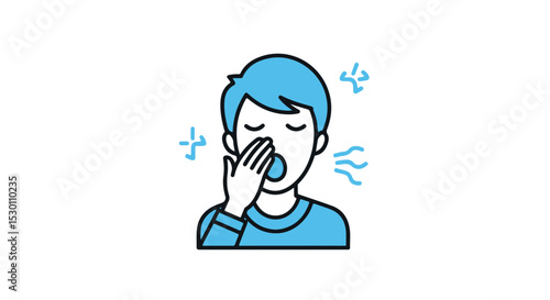 Man yawning in boredom.
