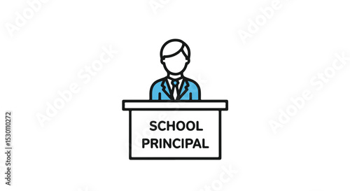 A concise illustration of a school principal.