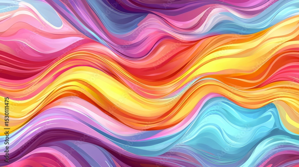 Colorful wave with a blue stripe in the middle. The colors are bright and vibrant, creating a sense of energy and movement. The wave appears to be flowing and dynamic, as if it is in motion Colorful wave with a blue stripe in the middle. The colors are bright and vibrant, creating a sense of energy and movement. The wave appears to be flowing and dynamic, as if it is in motion