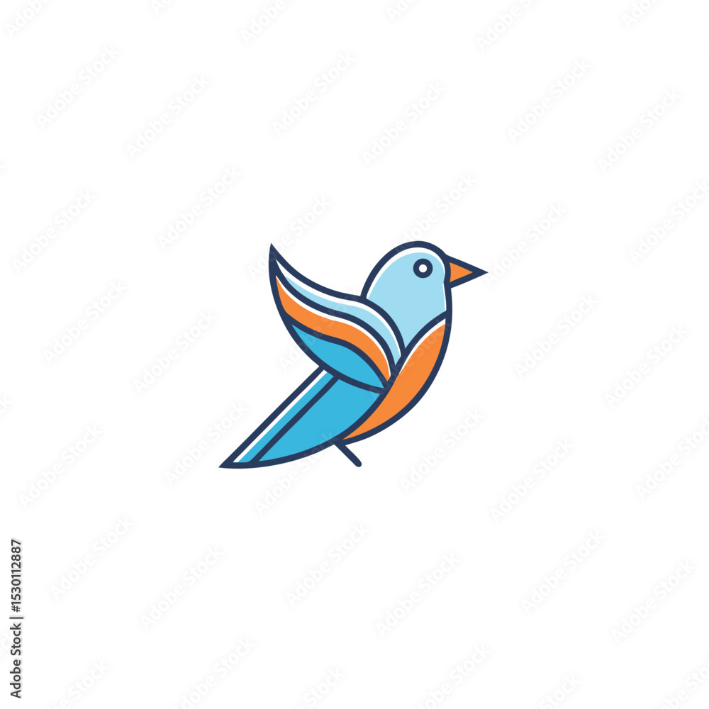 Obraz premium Stylish abstract bird logo with sleek outline vector illustration