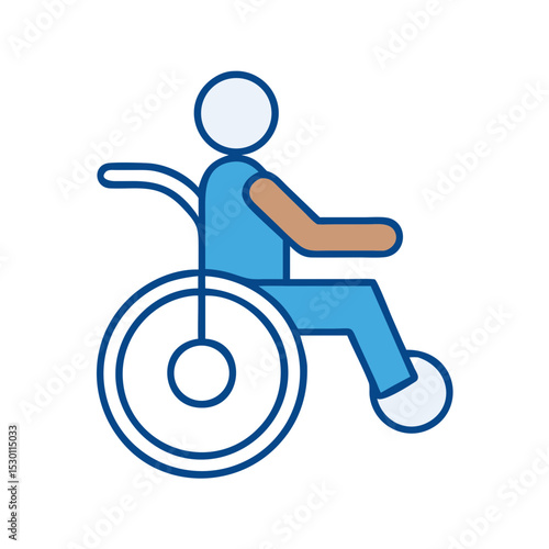 Person Using a Wheelchair Icon Representing Mobility and Accessibility in Communities