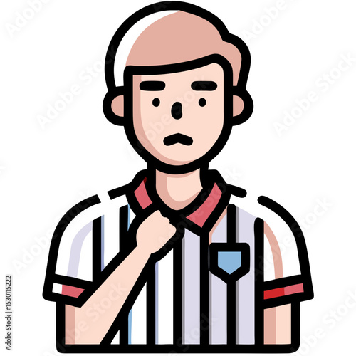 Silhouette Portrait of a Referee in Black and White With a Neutral Expression During a Game
