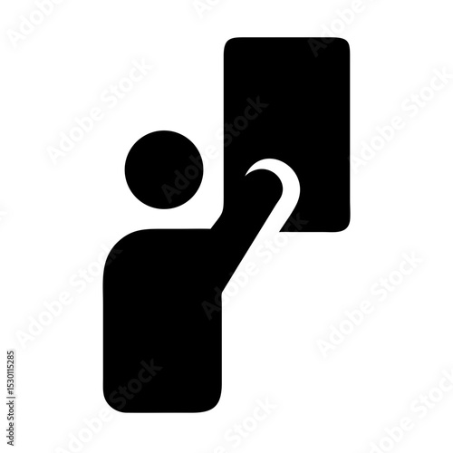 Soccer Referee Giving a Red Card to Signal a Foul During an Intense Match