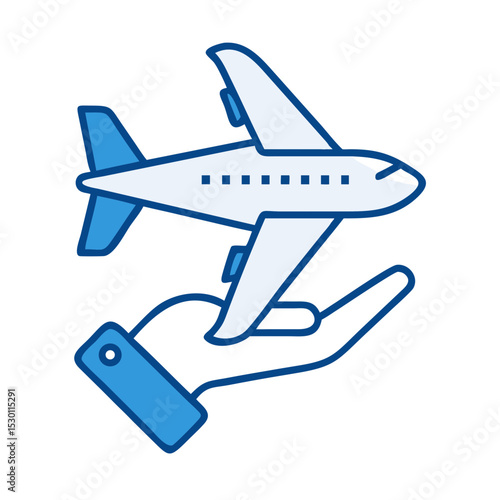 Travel Care Plane Icon Representing Air Travel Assistance and Support Services