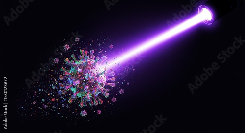 Laser Destroying Virus: Conceptual Illustration
