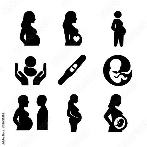 Pregnancy and Maternity Icon Set