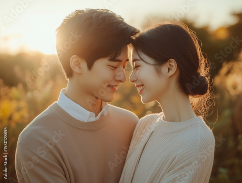 Loving Gaze: Couple at Sunset, 사랑스러운 시선: 일몰 속 커플