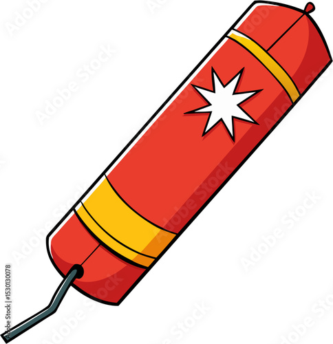 bomb with burning fuse