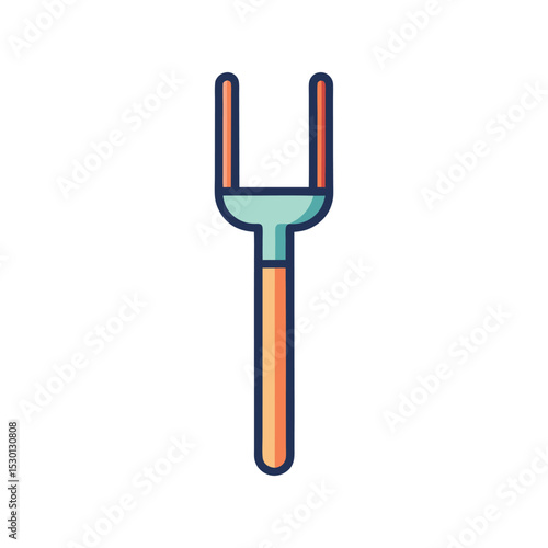 Flat Vector Icon of Tuning Fork Music Pitch Tool