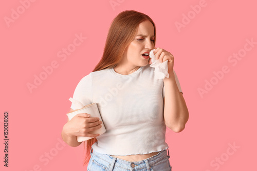 Allergic young woman with t...